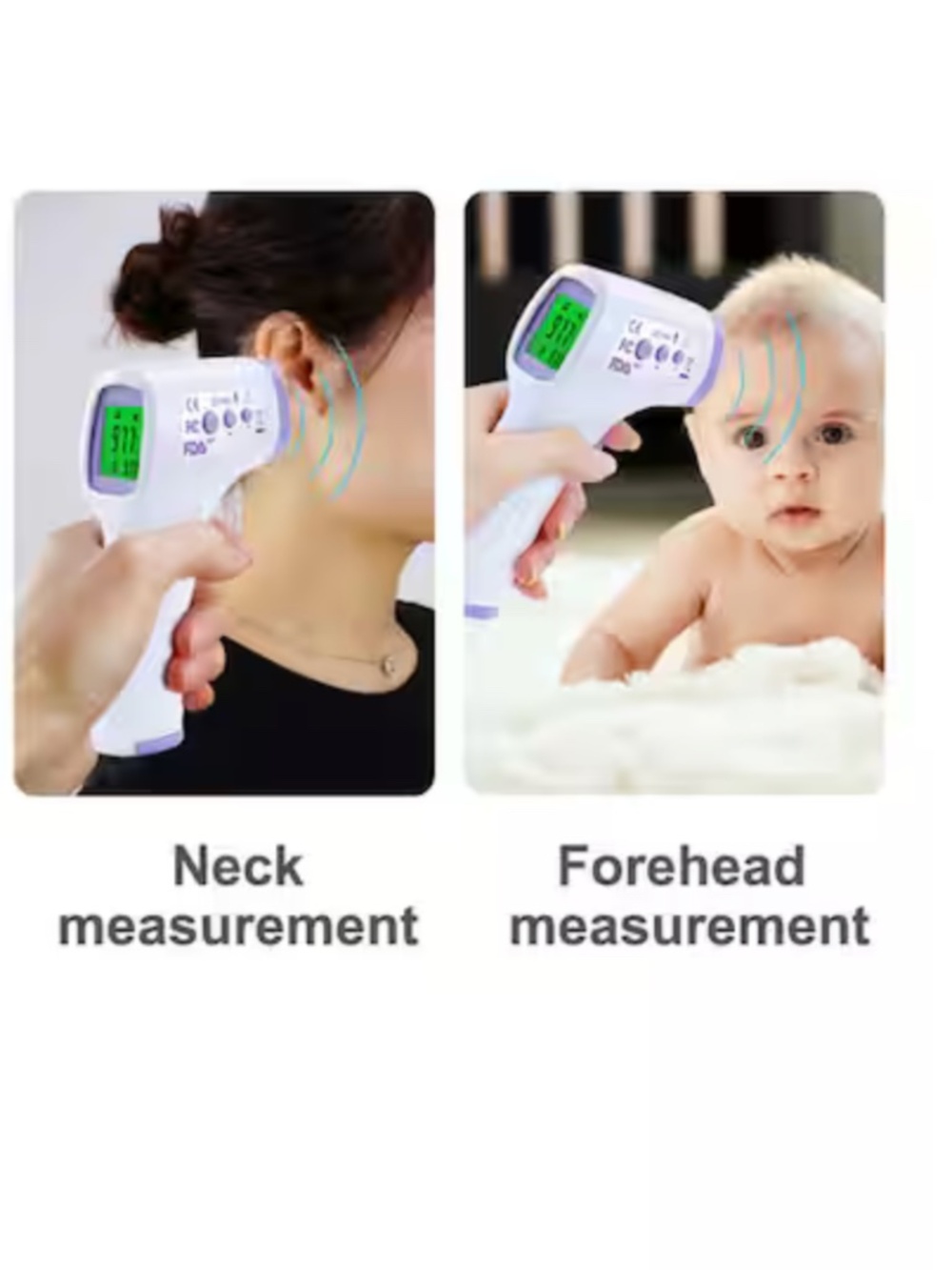 Digital Infrared Thermometer, Non-contact Forehead Temperature Gun with 3 Colors